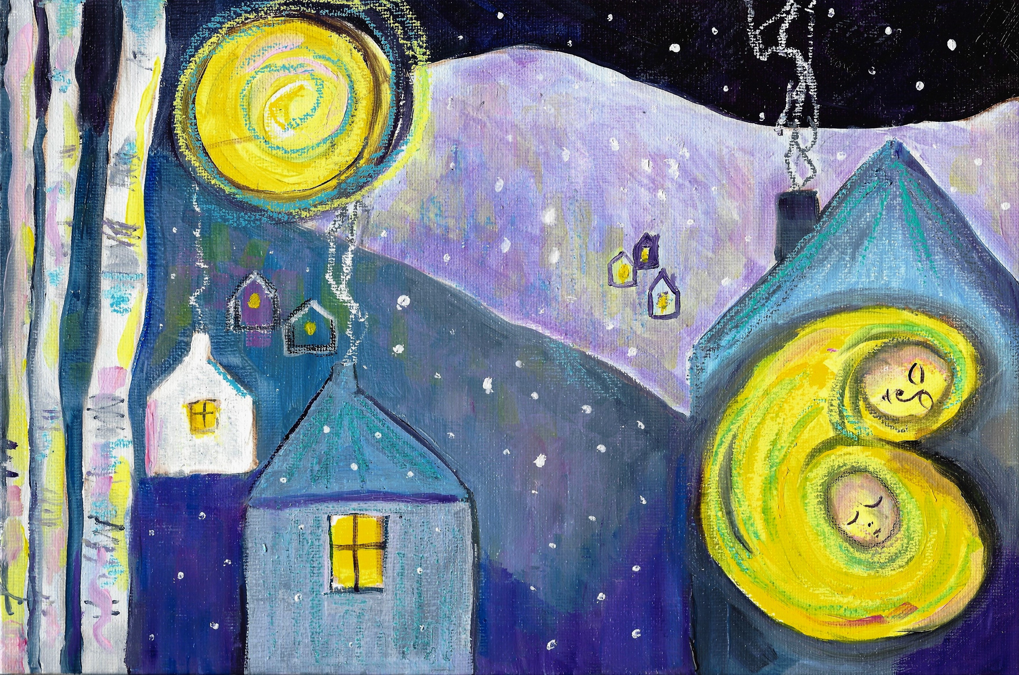 And In My Arms My Infant Gently Slumbers_oil on board_12x8_inches_scan