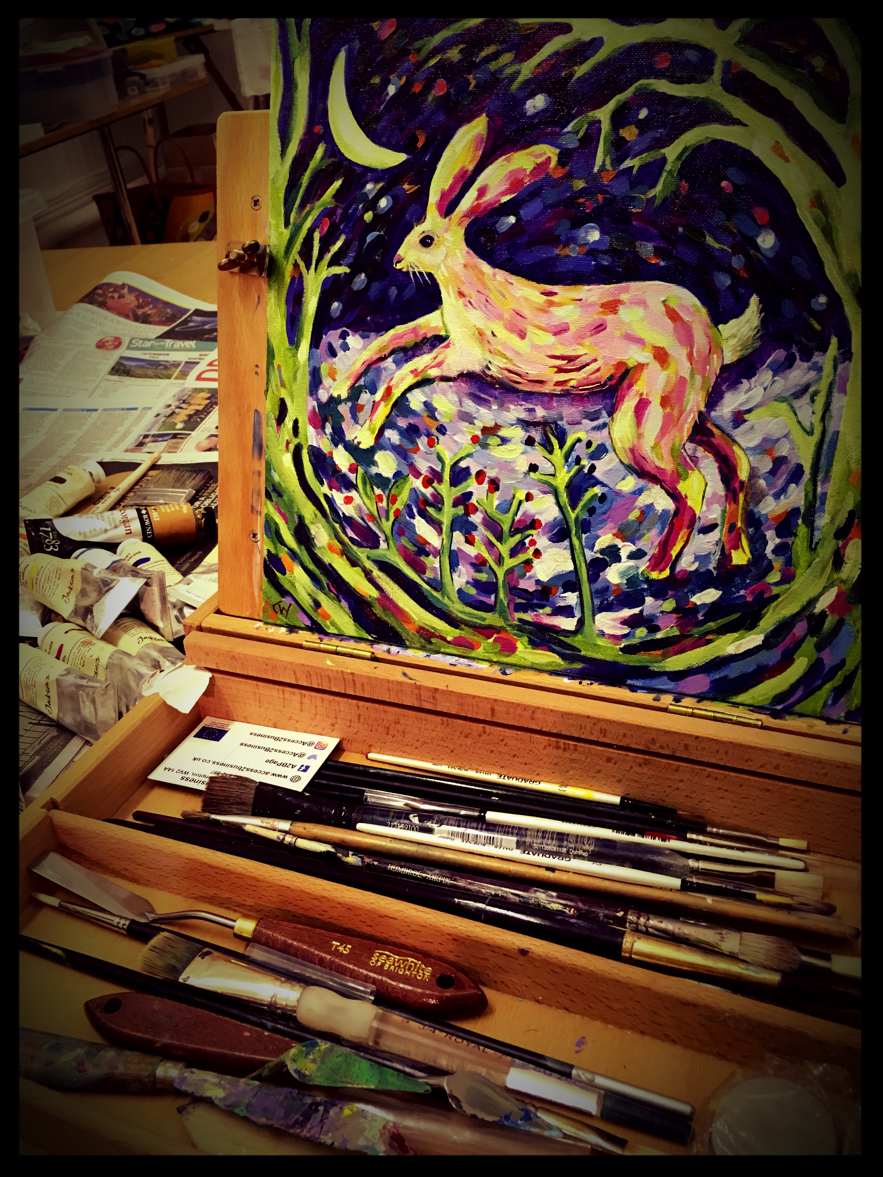 hare-on-easel-clare-wassermann