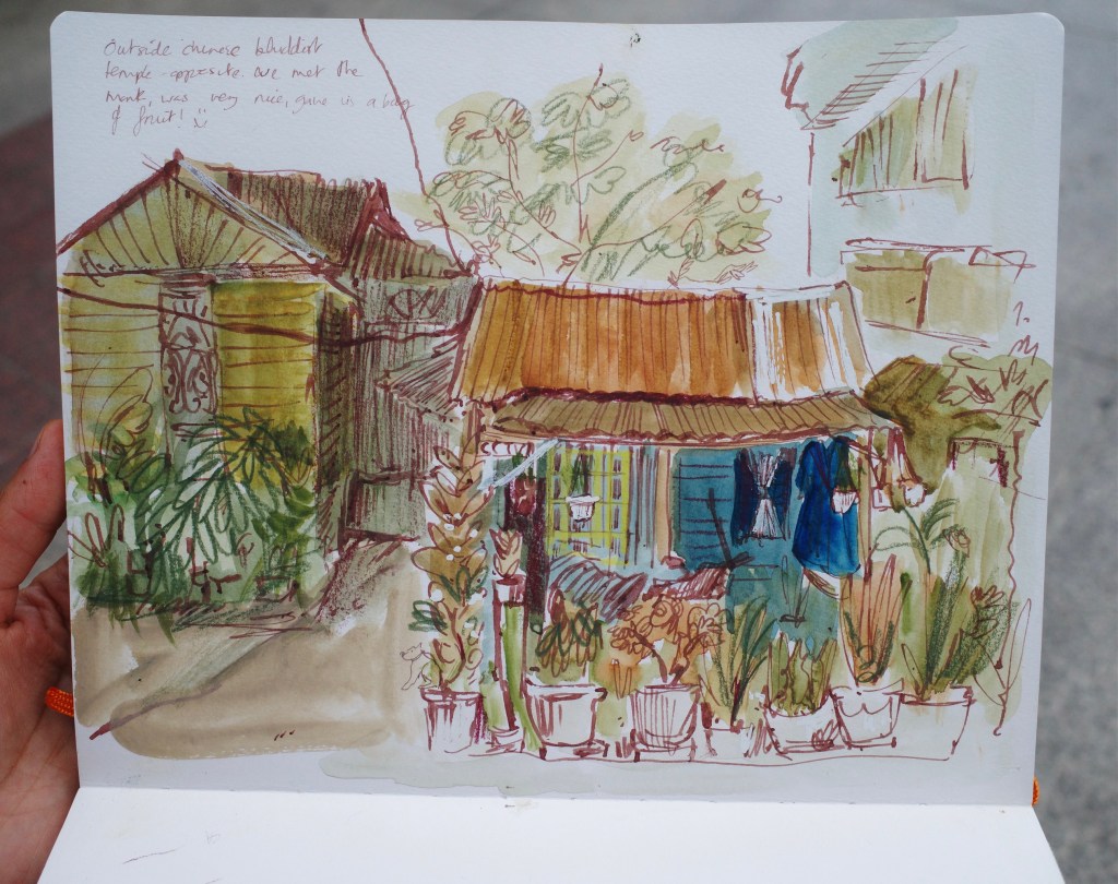sketchbook image of a street in Singapore by Baljinder Kaur
